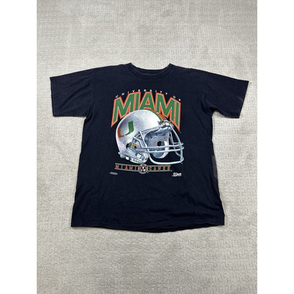 Faded Miami Hurricanes Helmet Salem Sportswear T-shirt Size XL Men’s